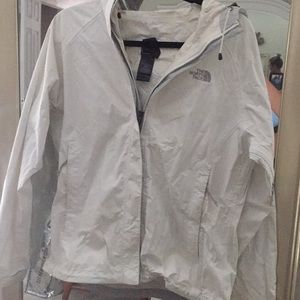 White north face rain jacket